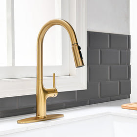 FROPO brushed gold finish resists fingerprints for a cleaner look