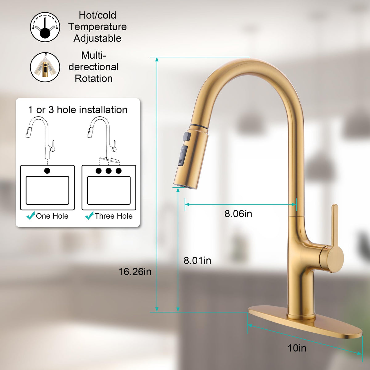 FROPO pull-down sprayer demonstrates flexible spray for thorough cleaning
