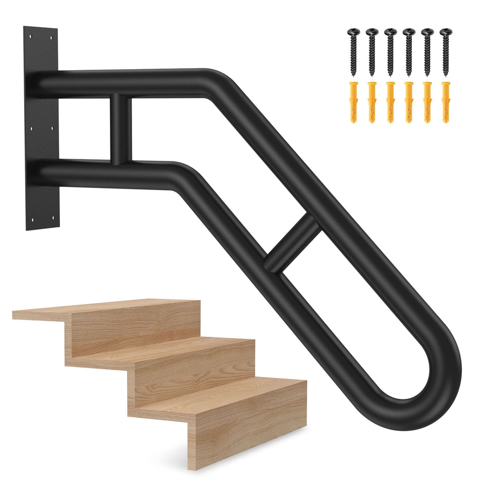 Frossvt handrail wall-mount outdoors provides sturdy support for 1–3 step staircases.