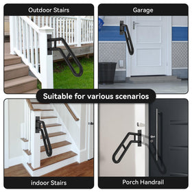 Frossvt two-pack outdoor handrails for garage and porch