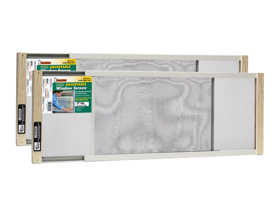 Frost King Marvin adjustable window screen rail for easy fingertip fitting.