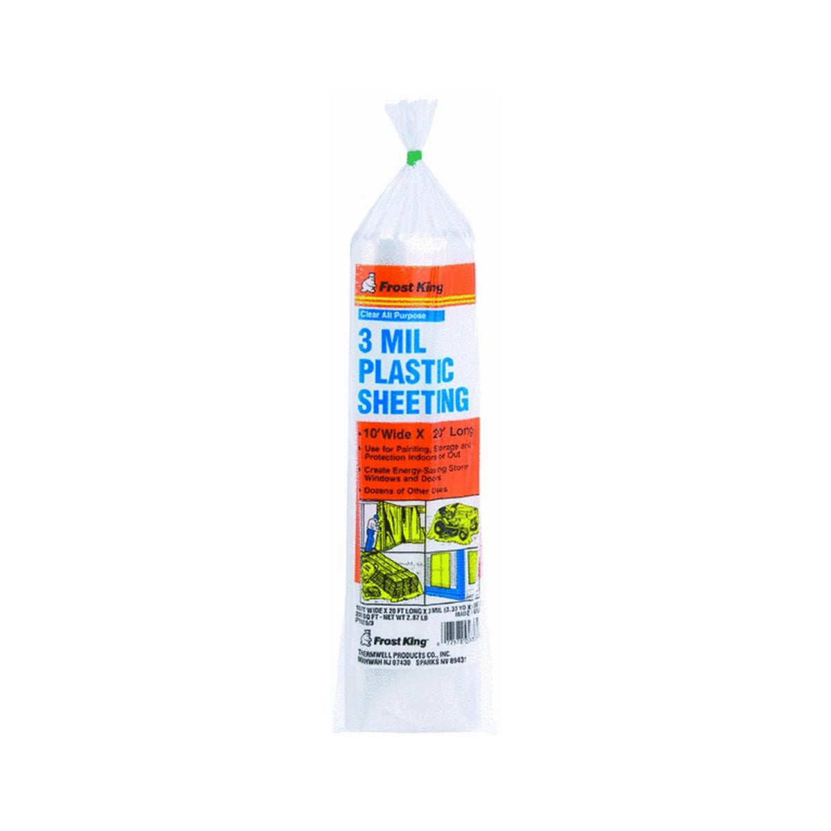 Frost King P1020/3 clear polyethylene sheeting for weather protection and moisture barrier