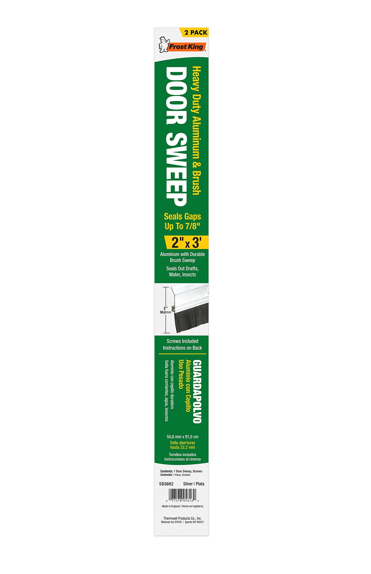 Frost King SB36 packaged dual pack ideal for replacement or multiple doors