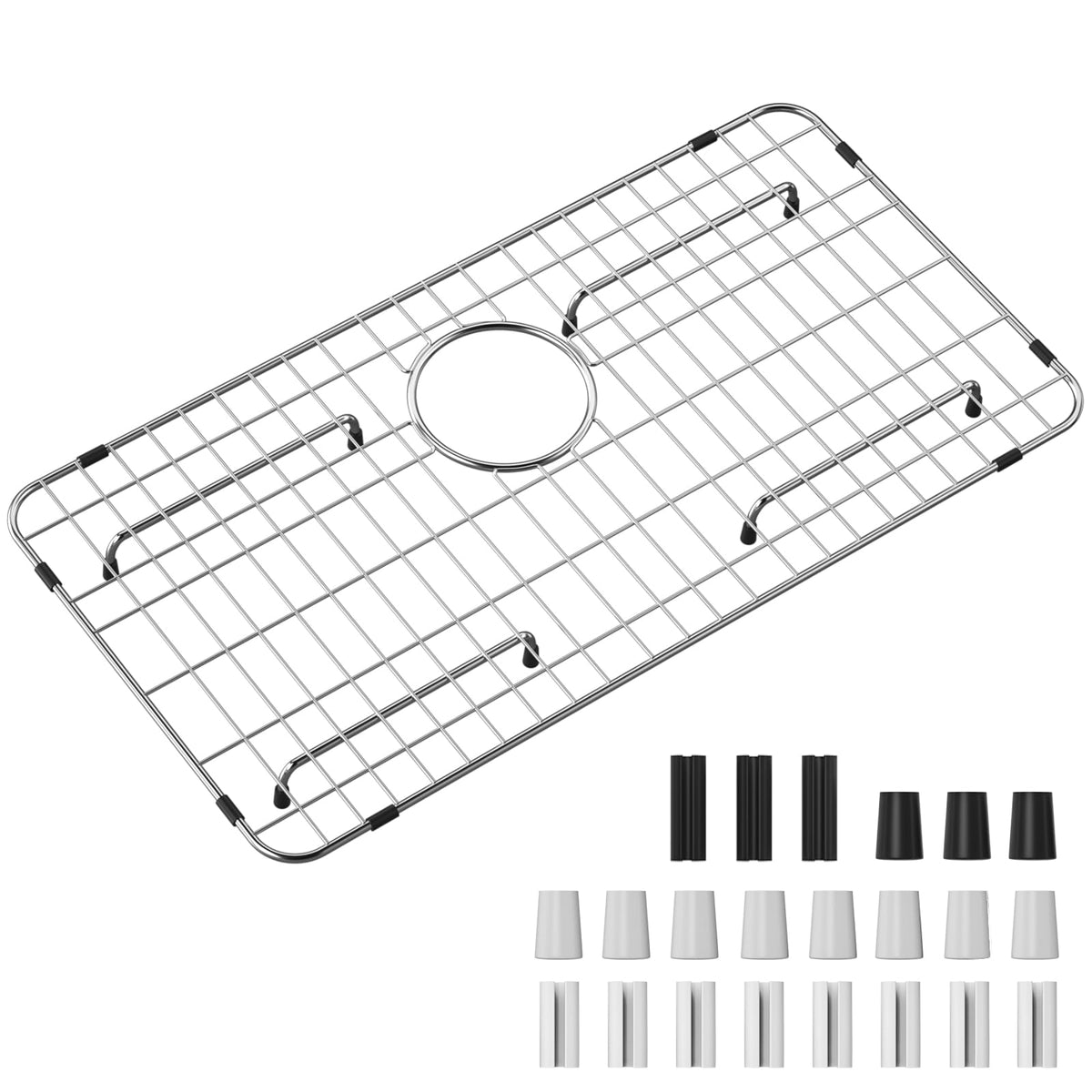 Frsmvati 26x14 rear-drain sink grid protects bottom and fits single-bowl sinks