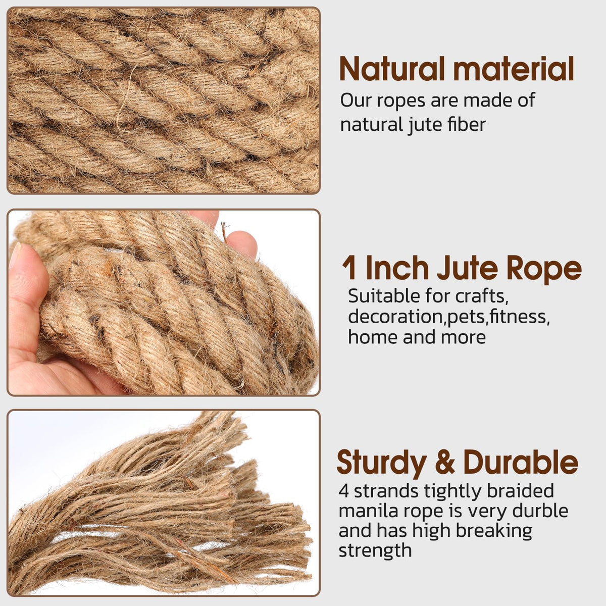 frtzal jute rope 25mm 100ft suspends a swing bed safely