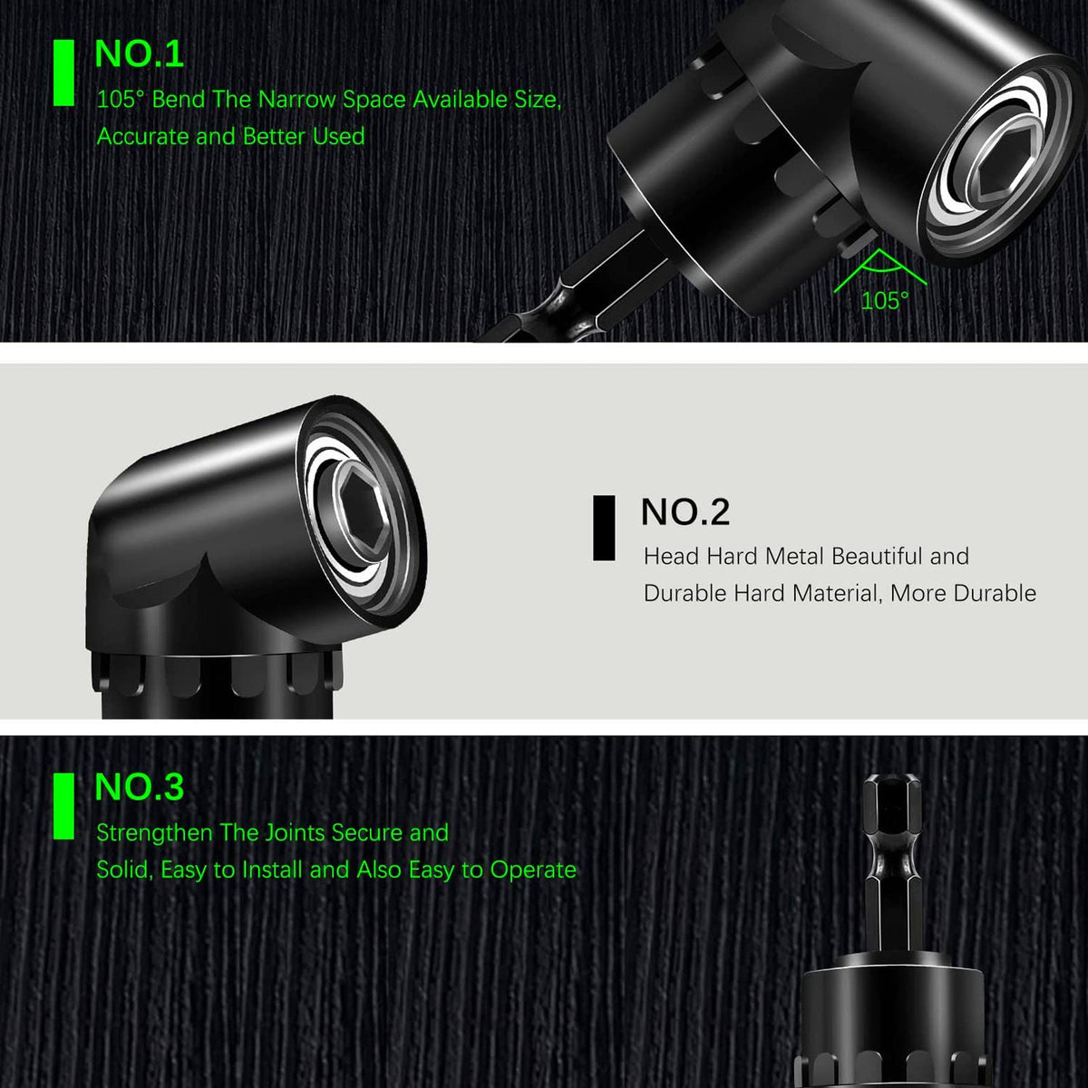 Fruholt magnetic locking head keeps bits secure during fast screw drives