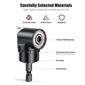 Fruholt socket adapter 360 degree rotation for 1/2 in shank enhances deep access