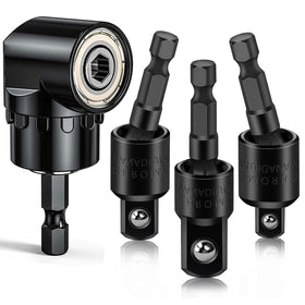 Fruholt socket adapter 360 degree rotation for 1/4 in shank improves tight space access