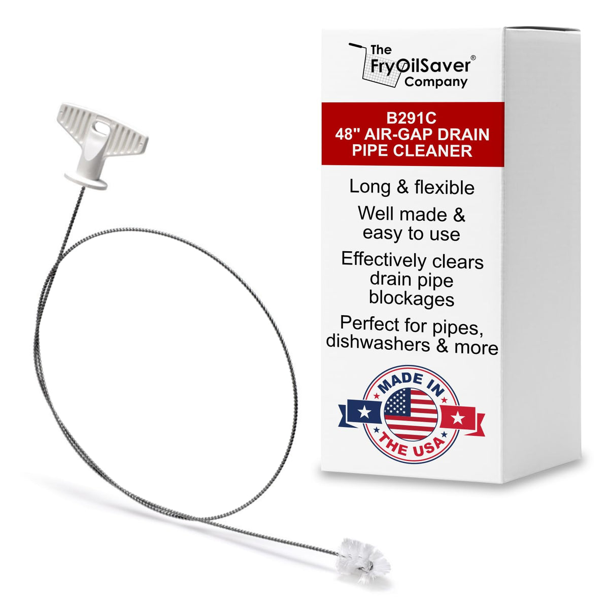 THE FRYOILSAVER COMPANY 48-inch drain brush main view restores flow in sinks