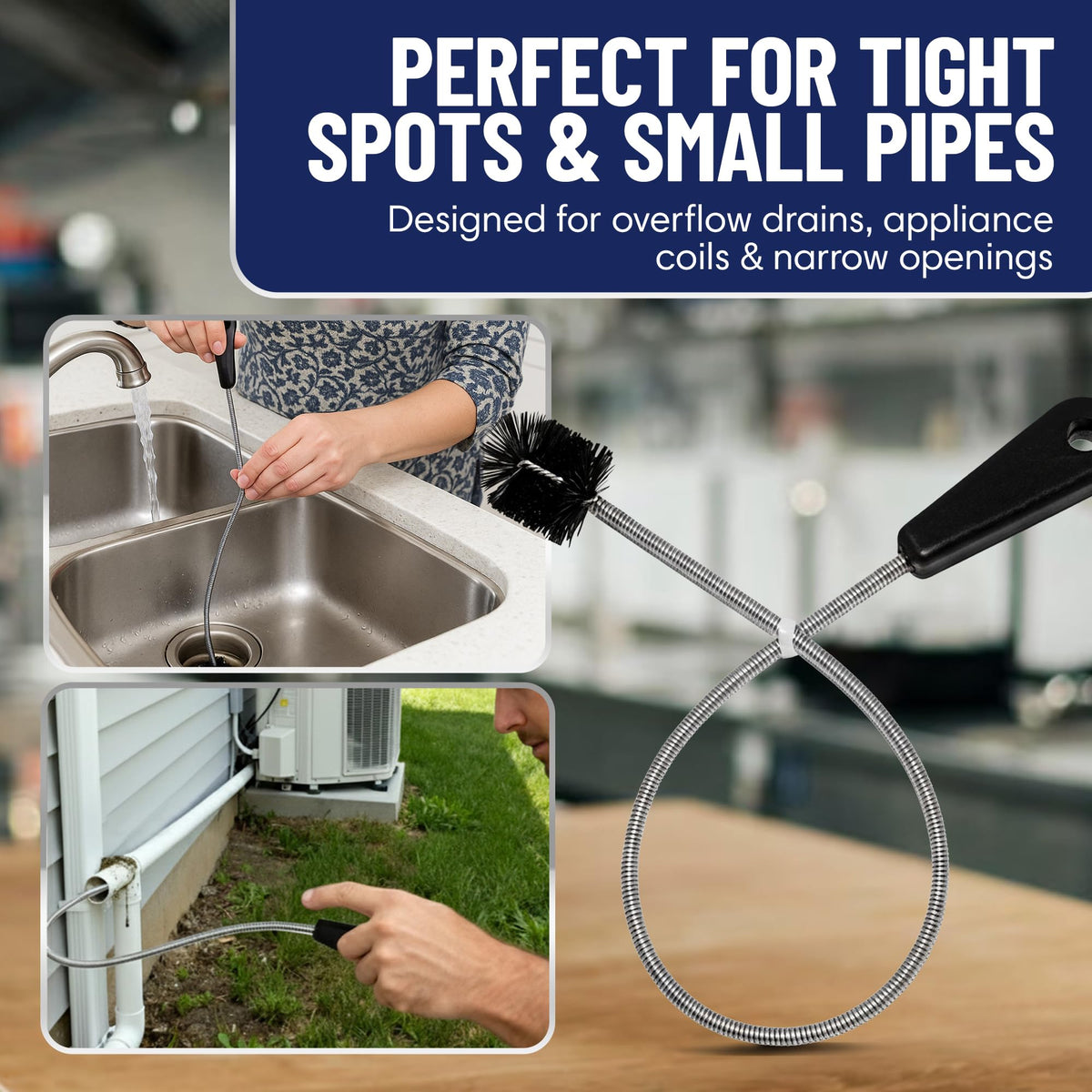 THE FRYOILSAVER COMPANY disposal-cleaning brush handles tight spots quickly