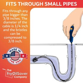THE FRYOILSAVER COMPANY flexible pipe snake brush navigates tight under-sink turns