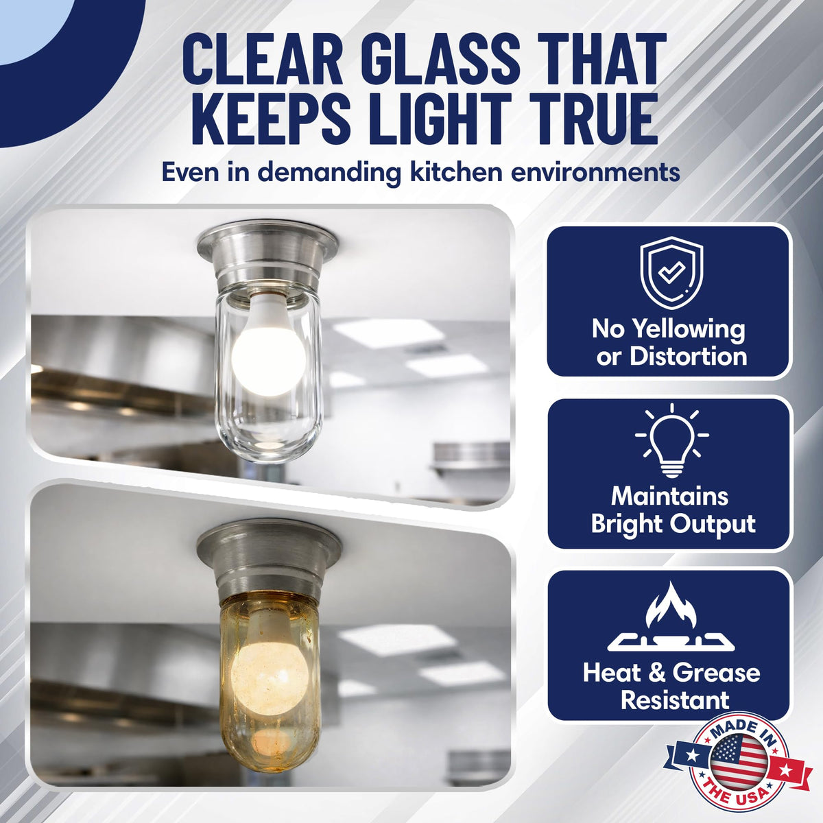 The FryOilSaver L10-X006 globe cover for ceiling lights protects against grease buildup.