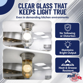 The FryOilSaver L10-X006 globe cover for ceiling lights protects against grease buildup.