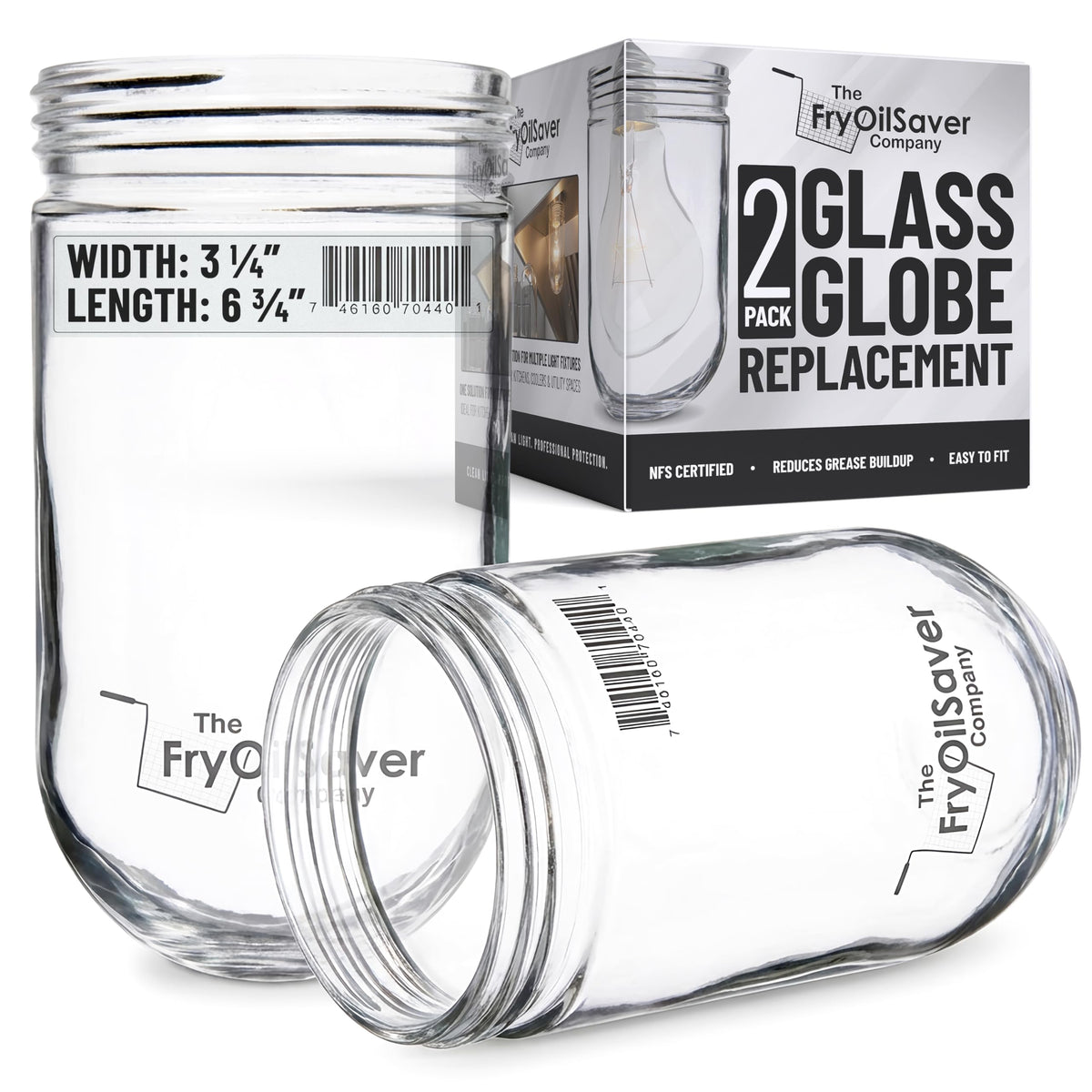 The FryOilSaver Co L10-X006 globe cover for outdoor lights protects bulbs from weather and grime.