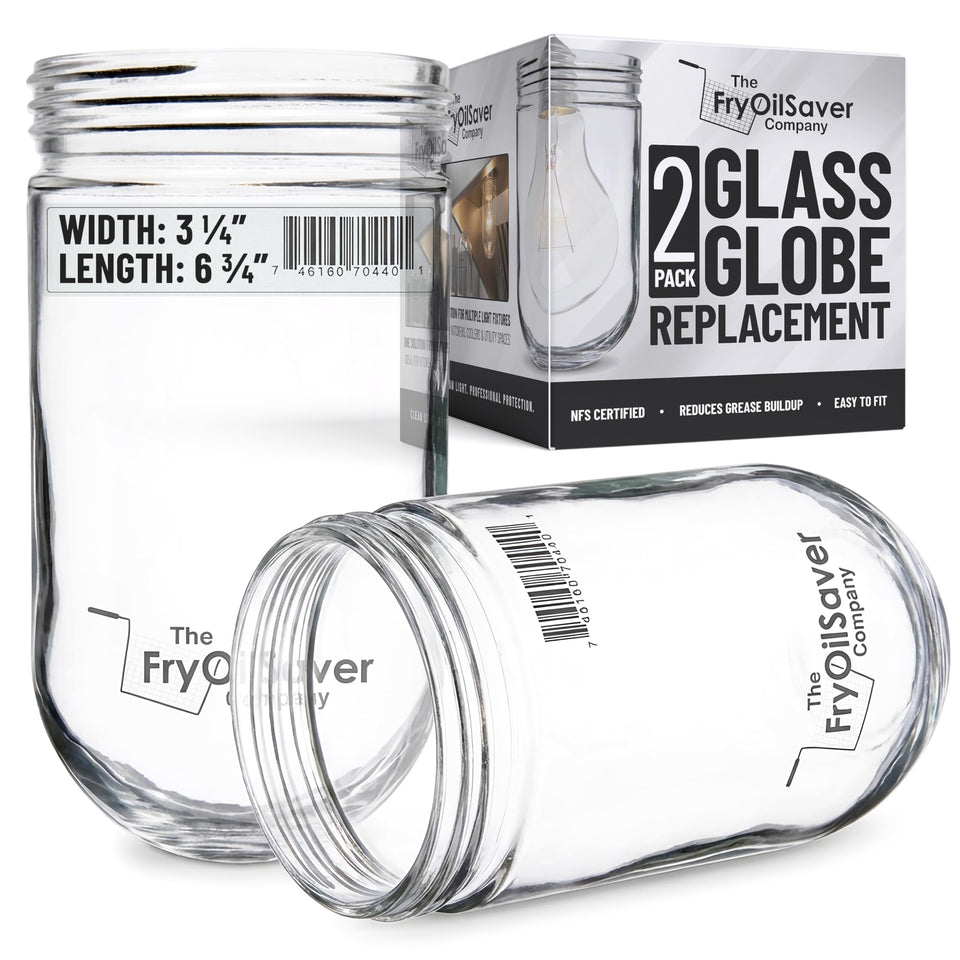 The FryOilSaver Co L10-X006 globe cover for outdoor lights protects bulbs from weather and grime.