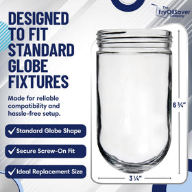 FryOilSaver L10-X006 globe cover for walk-in fridges shields bulbs in challenging environments.