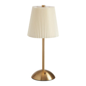Fsaox cordless table lamp with beige fabric shade for warm ambient lighting