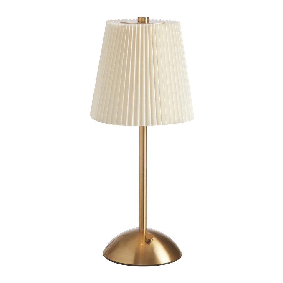 Fsaox cordless table lamp with beige fabric shade for warm ambient lighting