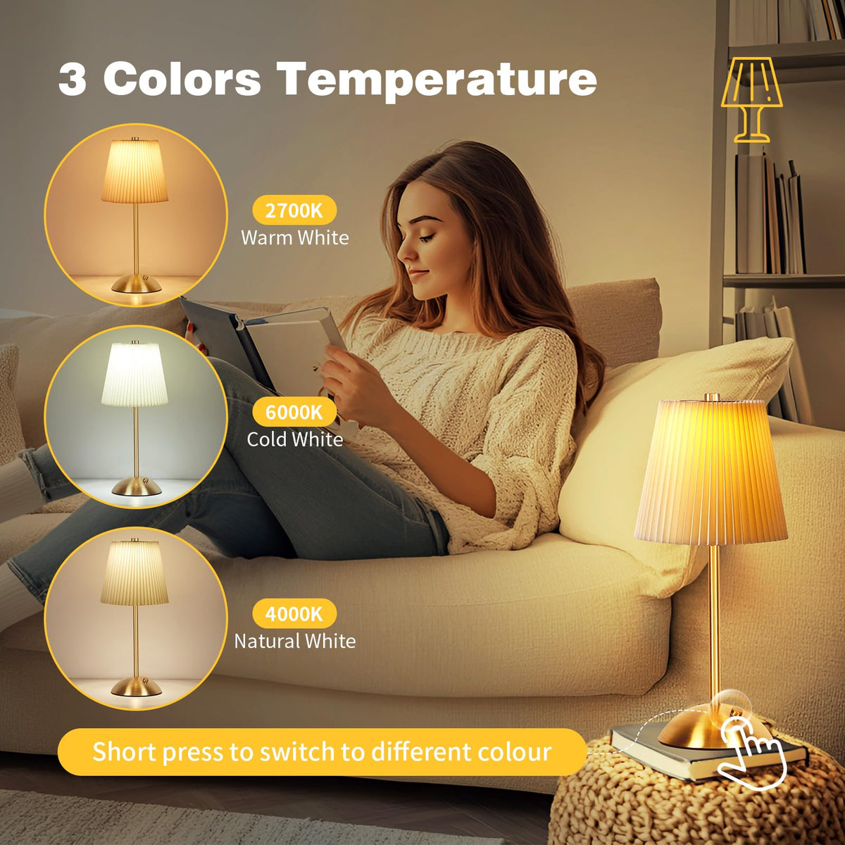 Fsaox portable desk lamp ideal for dining tables or bedside use