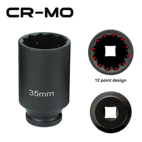 FSBCGT 36mm deep axle nut socket handles larger fasteners with durable steel.