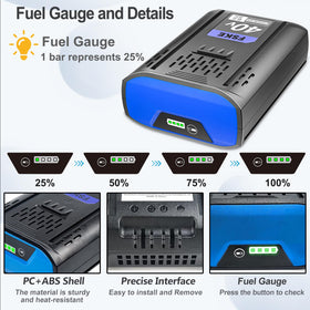 FSKE replacement battery back view highlights durable shell for outdoor use
