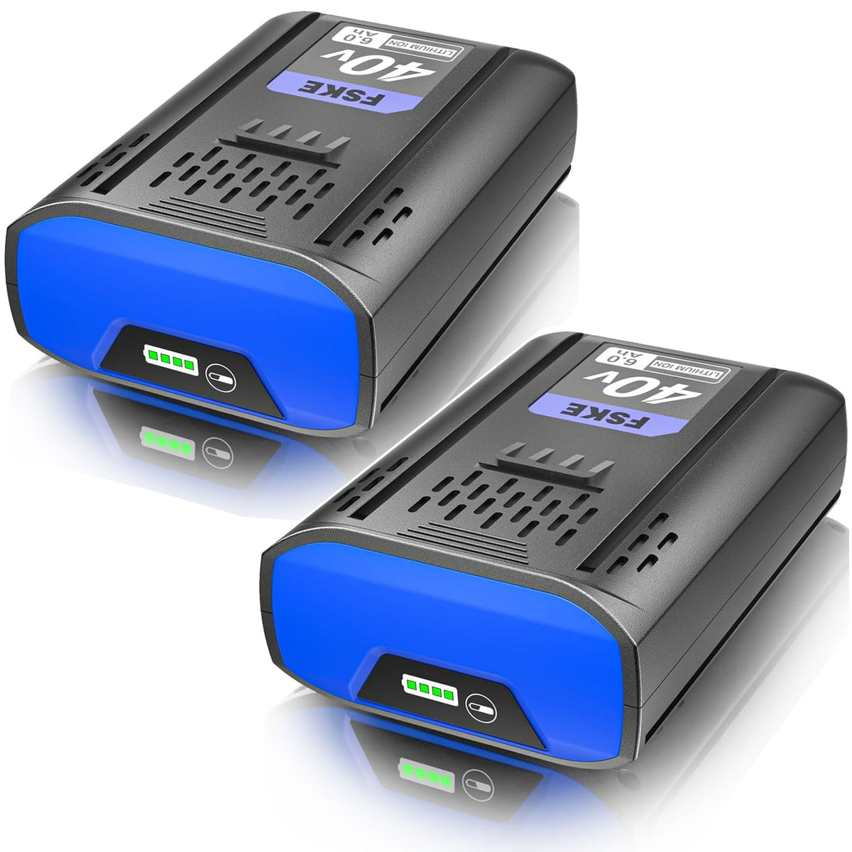 FSKE 6.0Ah battery for Kobalt 40V front view highlights compact two-pack design