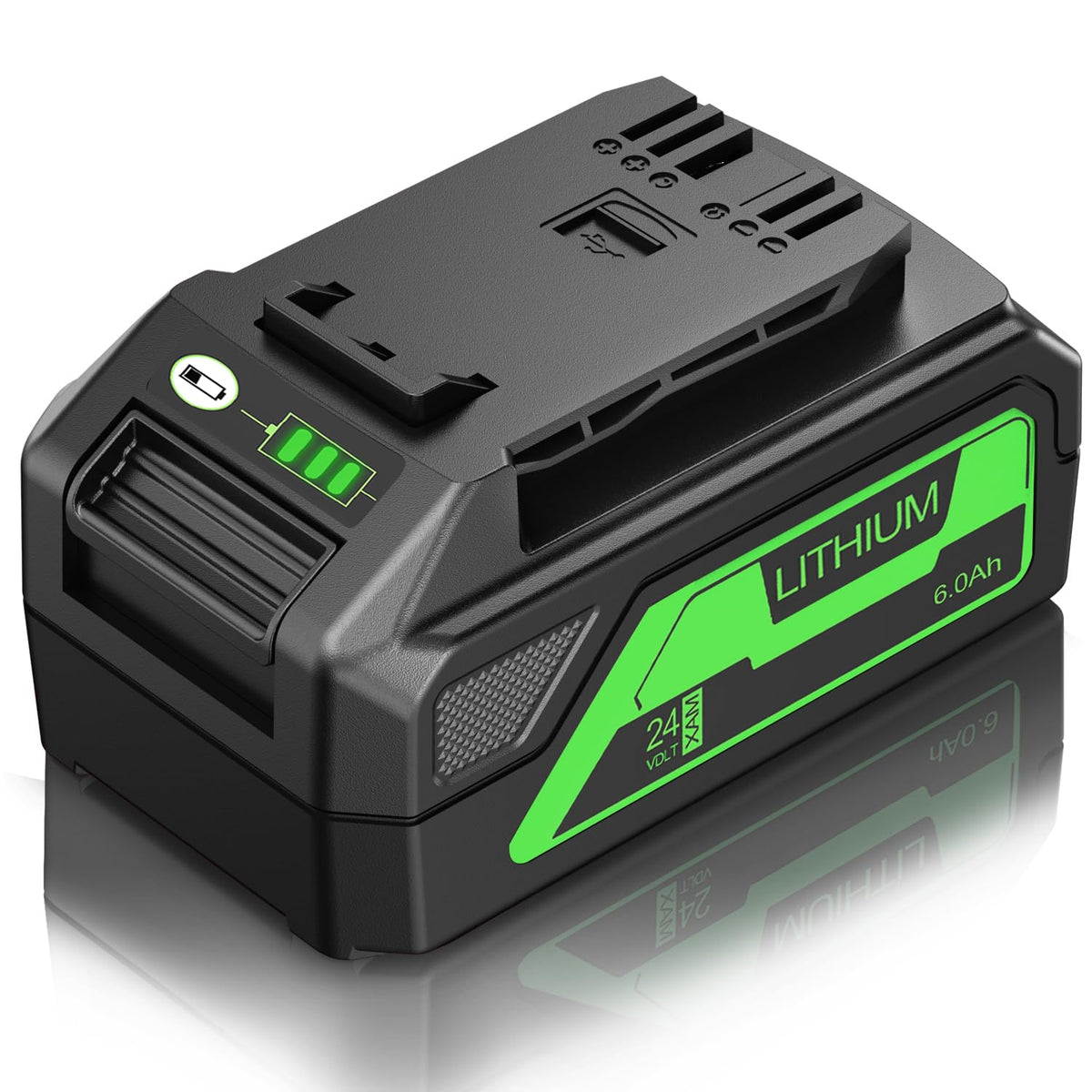 FSKE 6.0Ah Greenworks 24V replacement battery delivers long run time for tools.