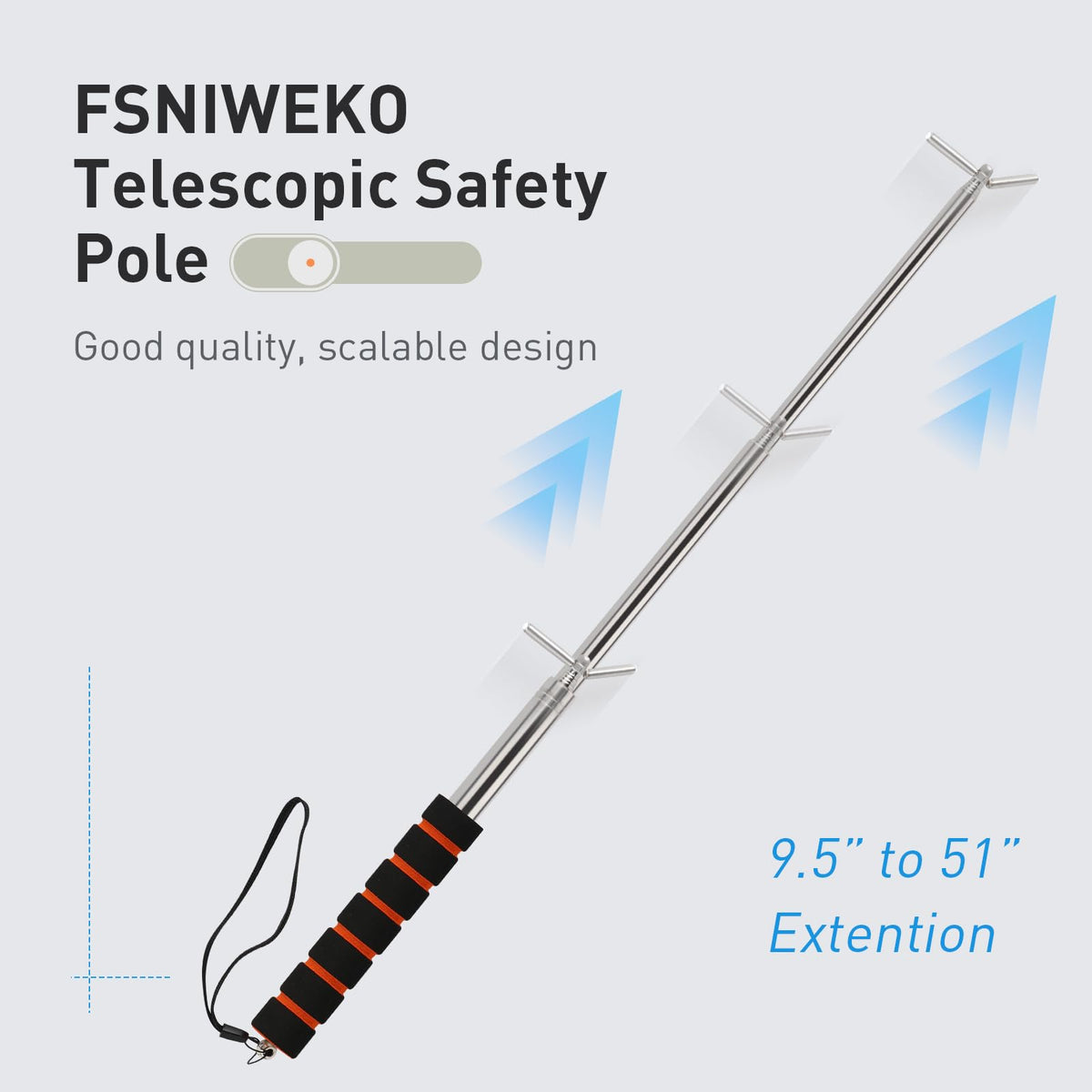 FSNIWEKO tester pole insulated tip for safer operation near electrical fixtures