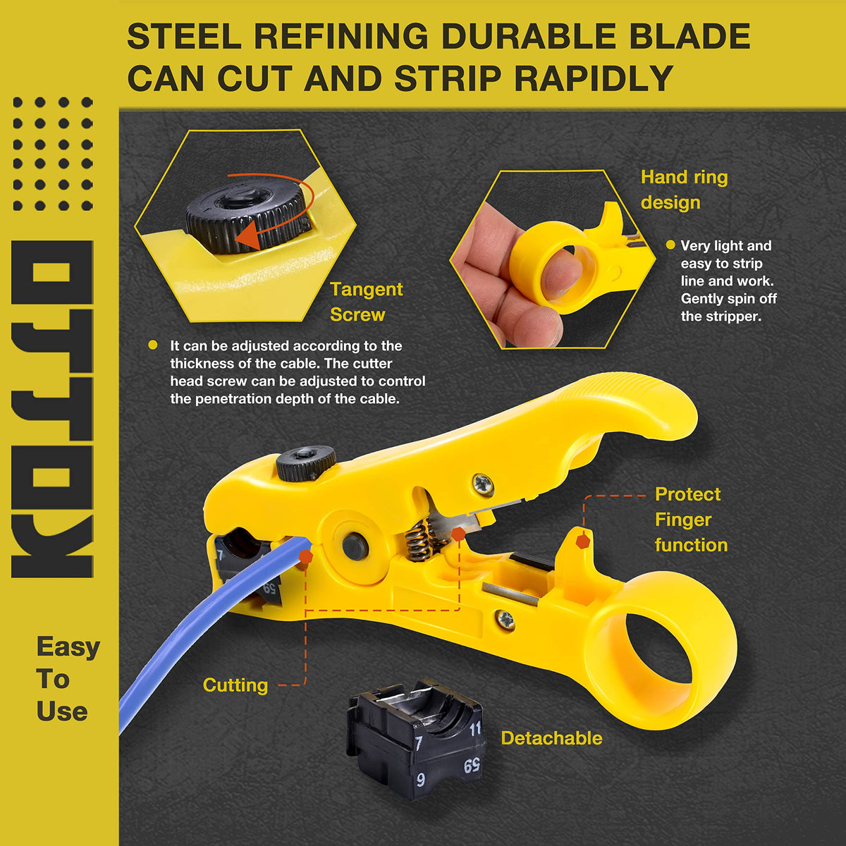Fstop Labs KOTTO adjustable thumb screw enables precise stripping blade setup