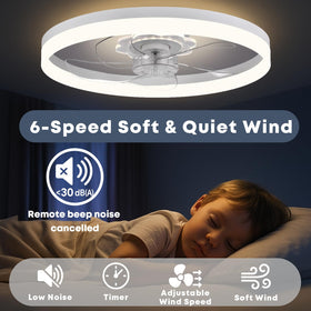 Fszdorj low-profile flush mount design in white finish