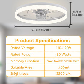 FSZDORJ low-profile flush-mount design suits rooms with low ceilings.