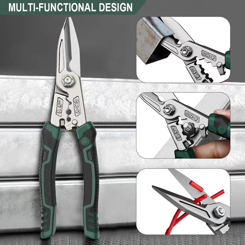 FTECYBO heavy-duty scissors ergonomic-handle reduces slipping during heavy-duty cutting