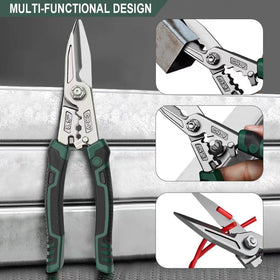 FTECYBO heavy-duty scissors ergonomic-handle reduces slipping during heavy-duty cutting