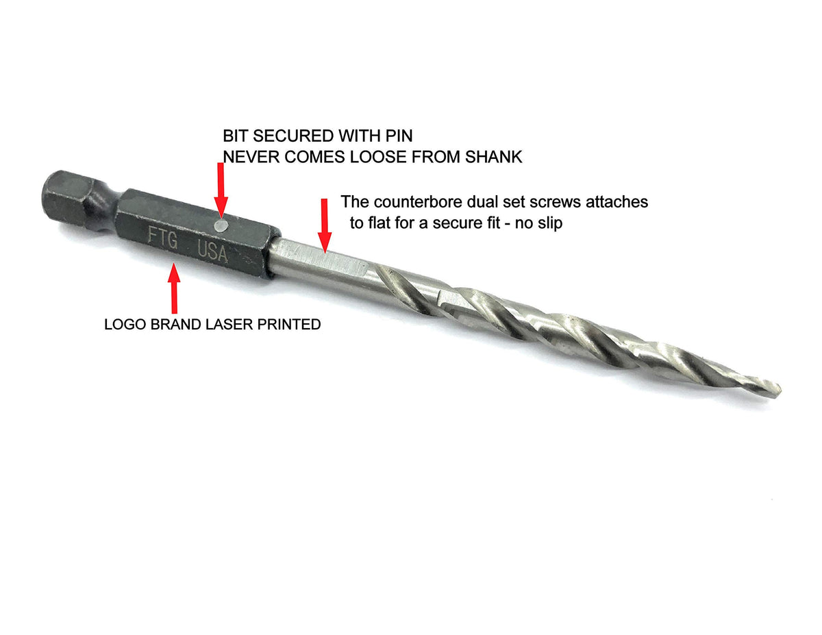 FTG USA hex wrench included for quick bit adjustments