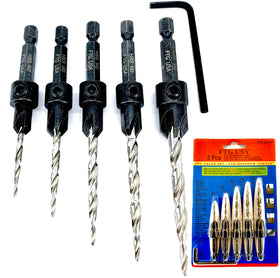 FTG USA countersink bits set 5pc for quick wood drilling and flush results.