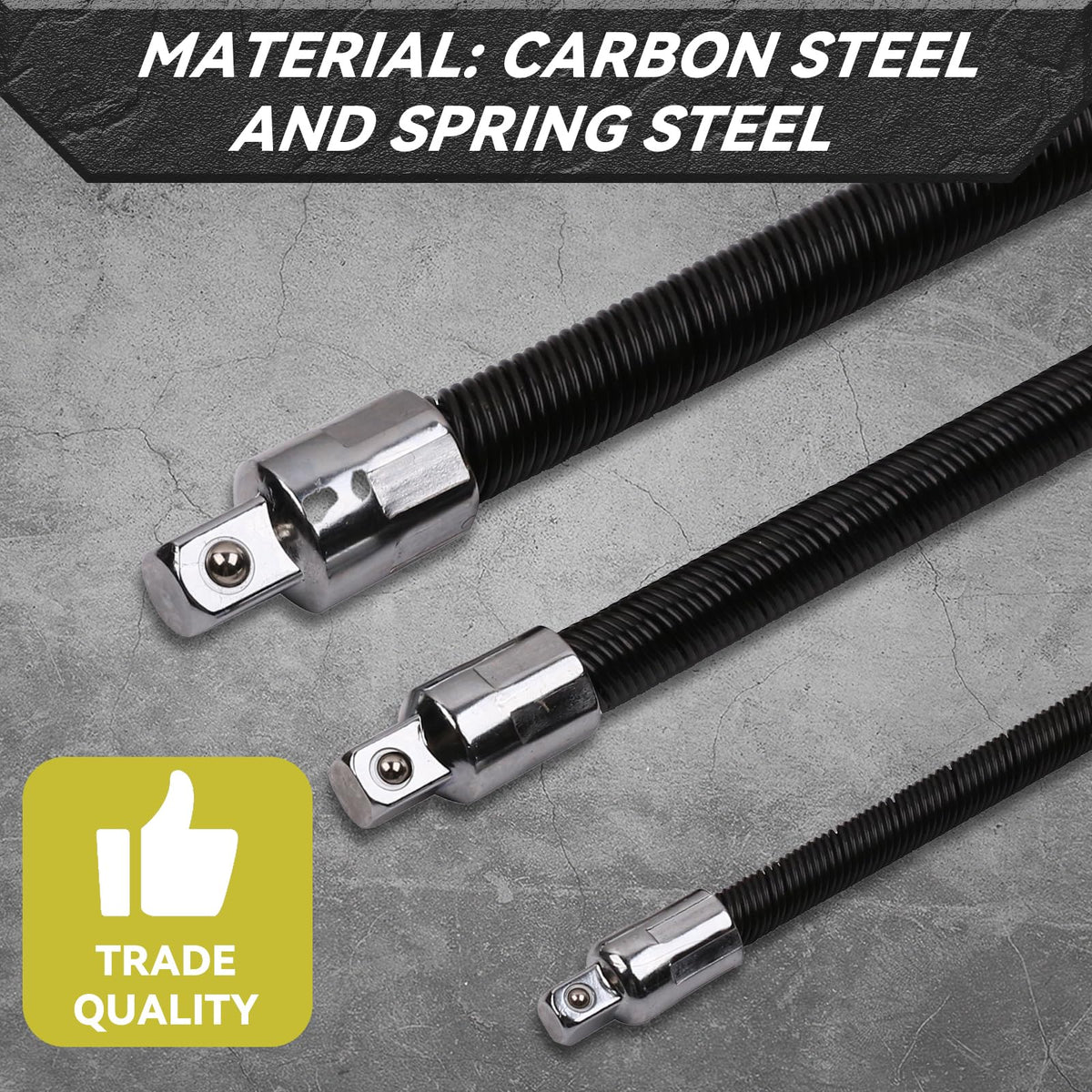 FTIHTRY flexible extension bar 10-inch 1/2-inch drive enables torque in tight corners.