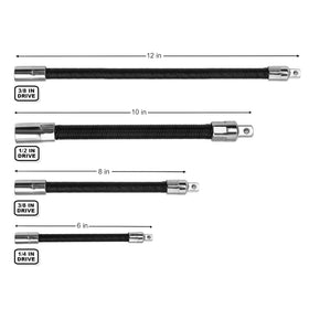 FTIHTRY flexible extension bar 8-inch with 3/8 drive ideal for hard-to-reach spots.
