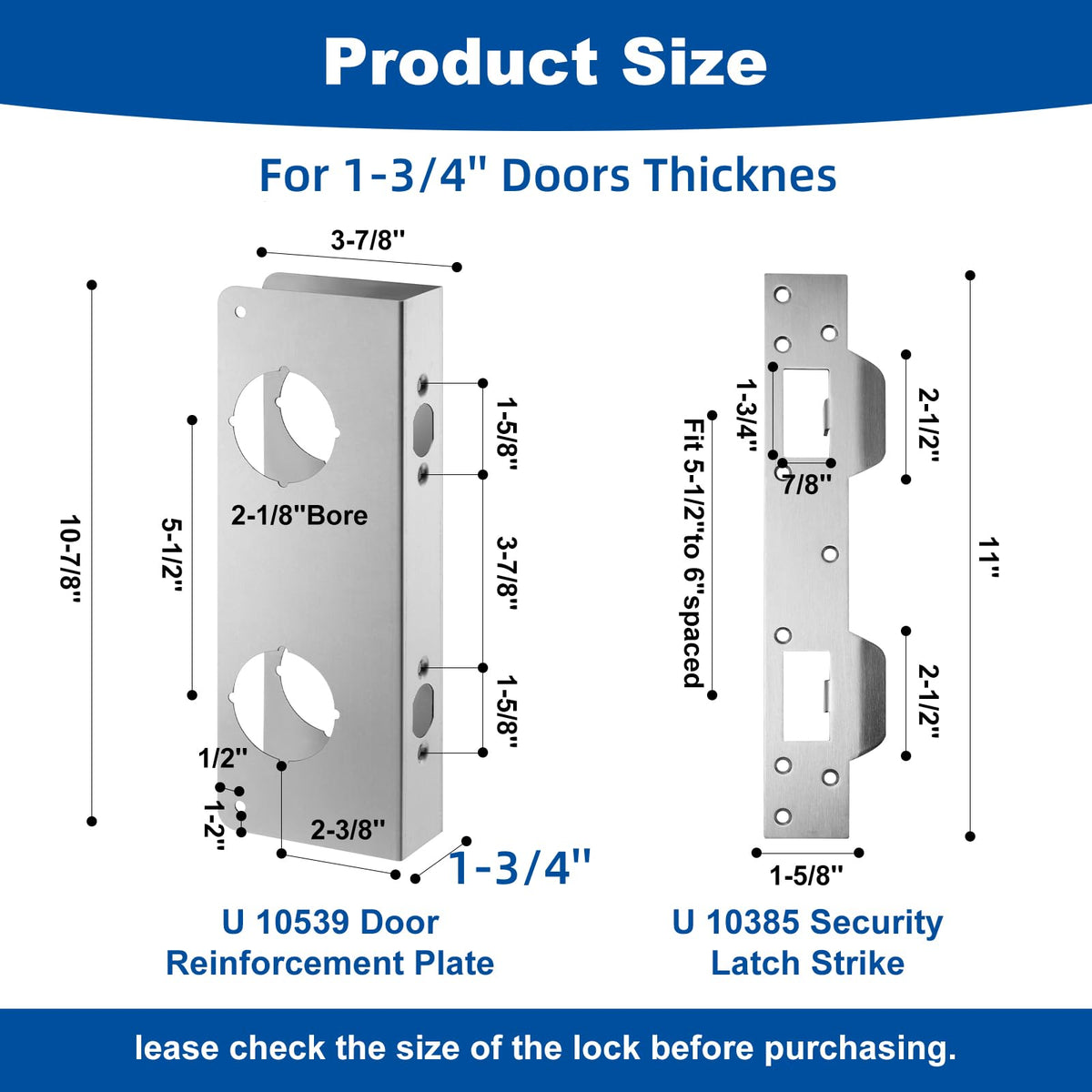 Ftyokmi U10539 bores and backset close-up for precise installation