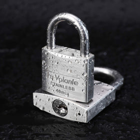 Fu Volante stainless steel padlock shackle resists corrosion for marine environments.