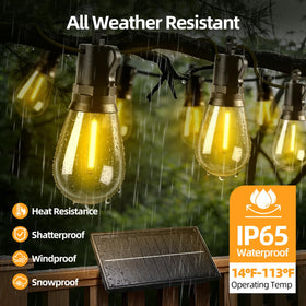 FUANXIEI IP65 waterproof bulbs resist rain for year-round decks and patios.