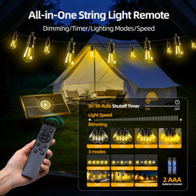 FUANXIEI remote-control S14 lights enable easy ambiance adjustments from your porch.