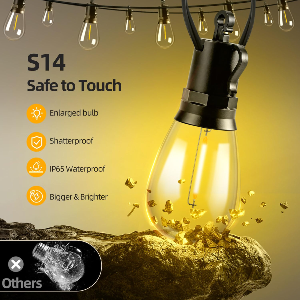 FUANXIEI 2700K warm glow creates cozy outdoor gatherings.