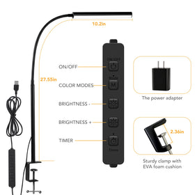 fuaoddda aluminum clamp attachment secures lamp on tight workspaces.