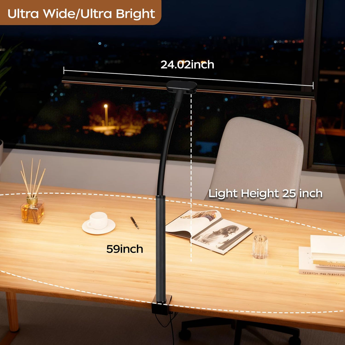 Fuaoddda Architect Light with gooseneck clamp offers precise angle control for any workspace.