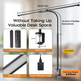 Fuaoddda Home office setup showcasing professional lighting on a spacious desk.