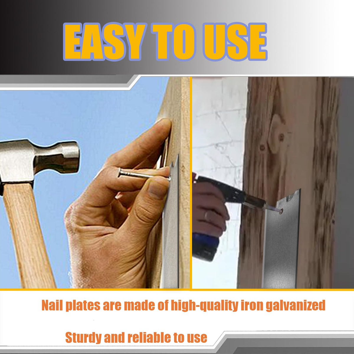FUBEDY nail plates package shows 50 durable plates for larger projects.