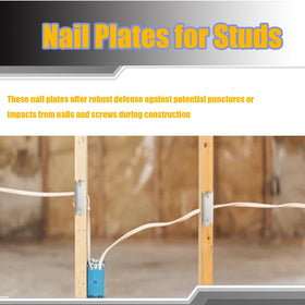 FUBEDY nail plates being installed into a wood stud to shield wires.