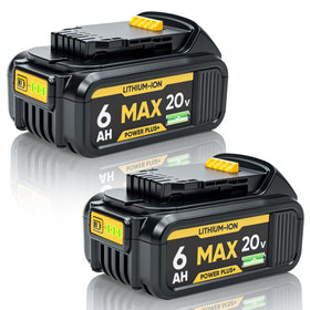 FUBOREOOK 2-pack 6Ah battery for Dewalt 20V Max, longer runtime for tools.