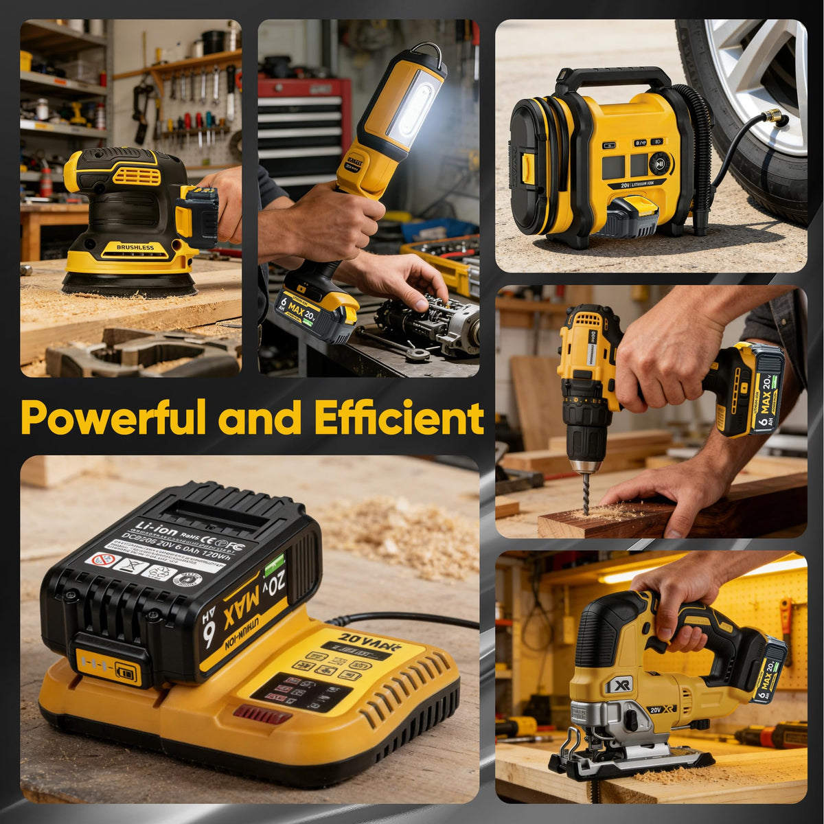 FUBOREOOK suitability for Dewalt 20V tools and chargers for quick top-ups.
