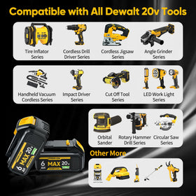 FUBOREOOK battery replacement for DCB204, reliable power for Dewalt tools.